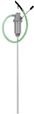 BLUREA Fasspumpe mit flexibler Auslaufschlauch, 200l Fässer, 350ml pro Hub, 2, Anschlussgewinde, 820mm Saugrohr