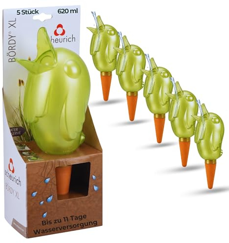 Scheurich Bördie XL Grün 5 Stück - 620ml Wasser für bis zu 7 Tage Green Pearl Höhe 29 cm mit Tonkegel