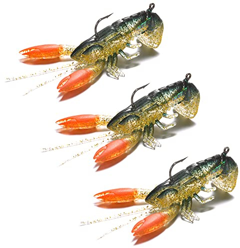 Lixada Soft Fishing Lure Crawfish Bait Shrimp Lobster Claw Artificial Lure Swimbait 8cm/14g