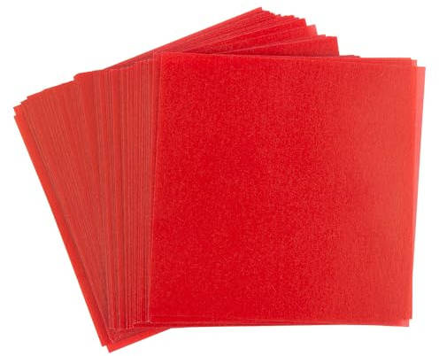 Ideen mit Herz Transparentpapier | 100 Blatt | quadratisch | Premium-Qualität | 110 g/qm | ideales Faltpapier zum Sterne basteln | transparentes Bastelpapier (rot, 10 x 10 cm)