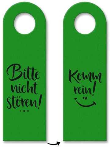 trendaffe - Nicht stören oder Komm rein Türhänger in Grün mit lachendem Gesicht Zimmertüre