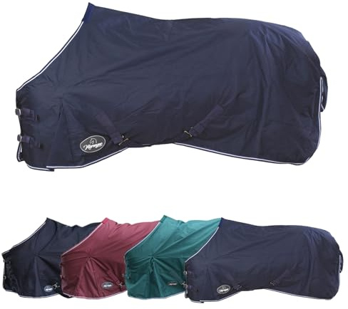 Marengos - Regendecke 600D Comfort – Marine – 115cm | Pferdedecke mit Innenfutter – ideal als Weidedecke – wasserdicht & atmungsaktiv – Kreuzgurte, Gehfalten & Schweiflatz