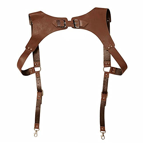 Fashion Body Chest Harness Verstellbare Herren Kunstleder Weste Träger Hosenträger Sexy Männer Frauen Body Strapse, braun, Einheitsgröße