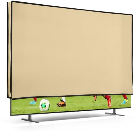 kwmobile Housse écran TV compatible avec 65 TV - Protection d'écran télévision - beige