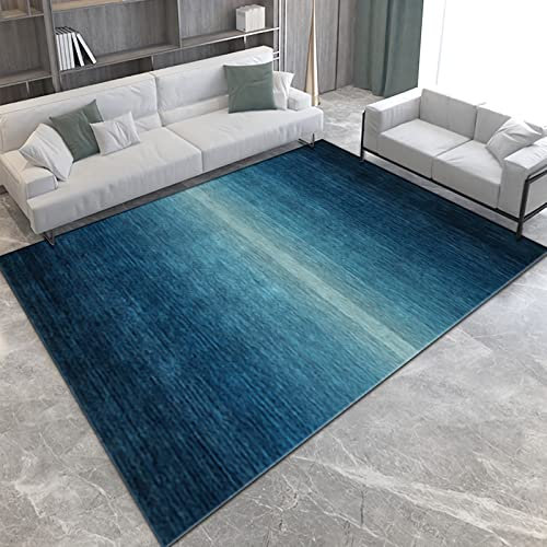 Teppich terrasse blau-schwarzes Streifenverlaufsdesign,Teppich balkonteppich,Dekoration 60x90cm