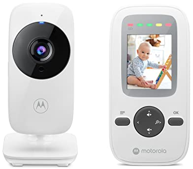 Motorola Nursery Babyphone mit Kamera - Baby Monitor VM481 - Überwachungskamera mit Farbdisplay und Infrarot-Nachtsicht - Digitaler Zoom - 300 M Reichweite