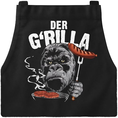 MoonWorks® Premium Grill-Schürze für Männer Der G'rilla Gorilla Motiv lustig Bedruckt
