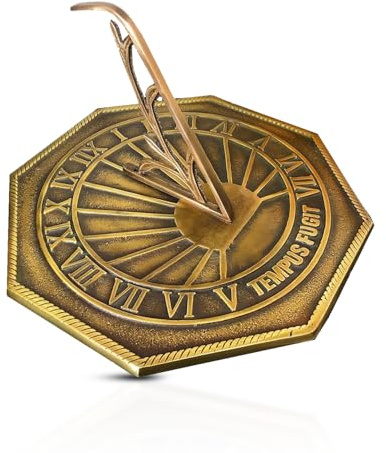 ARTIZANSTORE Aluminum Sundial | 10 Inch Octagonal Design Garden Decor Outdoor Clock | Unique Gift for Garden Lovers