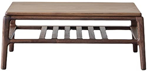 Tisch Couchtisch Schwarzer Nussbaum Japanischer Massivholz-Tatami-Couchtisch Mini-Balkon-Fenstertisch Kängurutisch Computertisch (Color : Black walnut, S : 64 * 46 * 27cm)