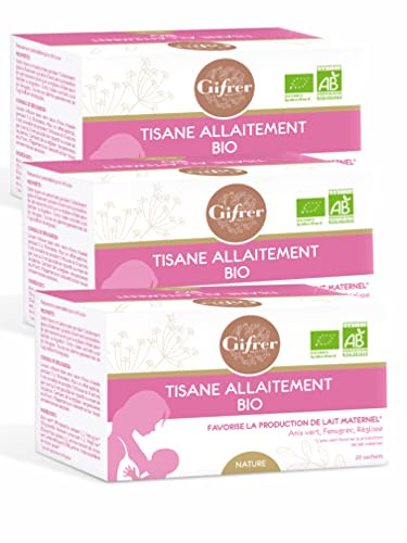 Gifrer Tisane Allaitement Bio Gout NATURE Anis Réglisse Fénugrec - Lot de 3 x 20 Sachets