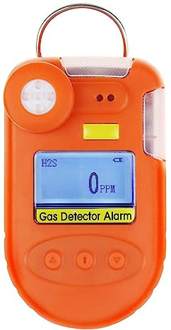 H2S Monitor Clip on Digital H2S Gas Detector 0~100ppm Hydrogen Sulfide Detector with Vibration, Buzzer and Visual Alarm, Real Time&Date Display and Alarm Data Record Function