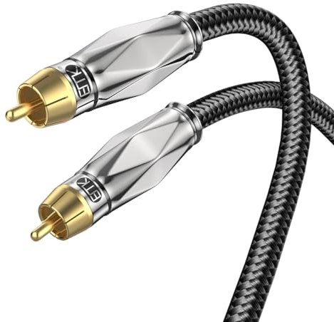 EMK Subwoofer Kabel Cinch Kabel Coaxial Audio Kabel RCA Digital Audio Kabel für Verstärker, Lautsprecher, Soundbar, Heimkino und HiFi Systeme (1m)