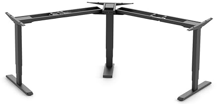 Ergolutions Eckiges Tischgestell höhenverstellbar elektrisch – Primus Flex – für 90° bis 180° Ecktische – 150–220 cm – 7 Jahre Garantie