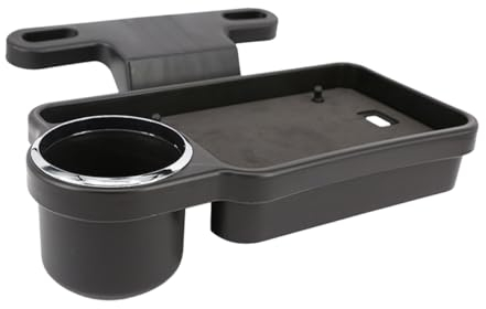 JECOMPRIS Auto Rücksitz Klapptisch Getränke Und Snackhalter Faltbarer Tisch Für Becher Und Snacks Installieren Passend Für Flaschen Schwarz