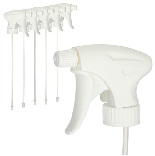 com-four® Tête de pulvérisation 6X pour flacons pulvérisateurs - Embout de pulvérisation Universel avec Course de 1,30 ML et buse réglable - Compatible avec Les flacons avec Filetage 28/400 (Blanc)