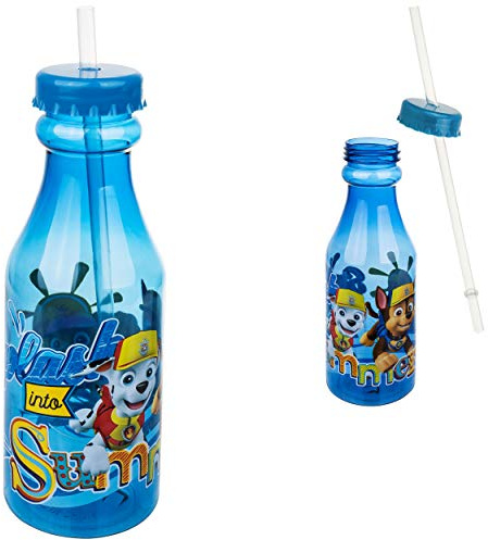 alles-meine.de GmbH Trinkbecher - Trinkflasche - Trinkglas - P. Patrol - Hunde - mit Strohhalm & Deckel - BPA frei - 420 ml - Kunststoff Plastik - durchsichtig & transparent - Tr..