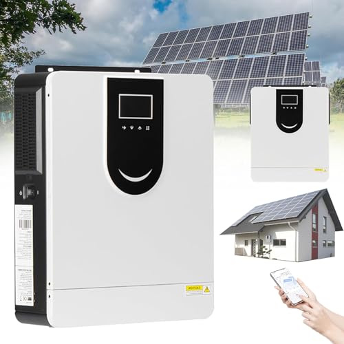 DHsdlpLU Onduleur Solaire Hybride 2000/3200w avec Contrôleur Charge Solaire Mppt 80a, Onduleur à Onde Sinusoïdale Pure Domestique 12/24v-220v, Chargeur D'onduleur,2000W