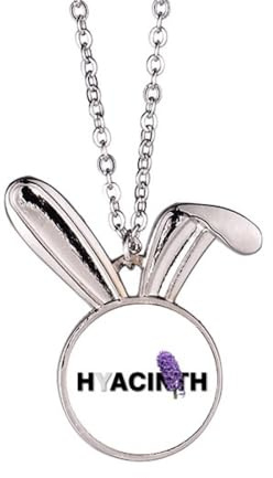 no/no Collier avec pendentif en forme de lapin en jacinthe violet