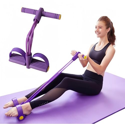 Bauchtrainer, Pedal-Knöchelzieher,Sit-Up Trainingsgeräte Bodybuilding Expander Ganzkörpertrainer für Zuhause 4/6Tubes Elastische Zugseil Multifunktions-Leg-Exerciser für Fitness Abnehmen Training Yoga