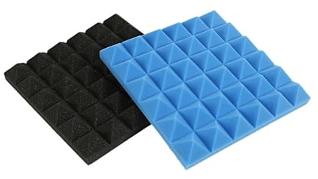 LIUHLFSR Charcoal Acoustic Foam Tiles Soundproofing Foam Panels Studio Sound Padding 2 X 10 X 10 Inch for Car, Studio, Home