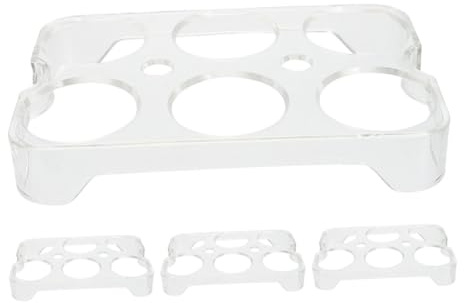 OKUMEYR Lot de 4 Boîtes à Œufs en Plastique 6 Compartiments pour Réfrigérateur, Support Stable et Multifonctionnel pour Organisation du Rangement D'œufs la Cuisine