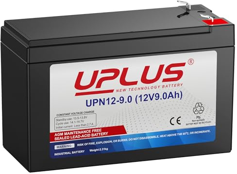 UPLUS UPN12-9.0 12V 9Ah AGM Batterie, F2 Flachstecker, wartungsfrei