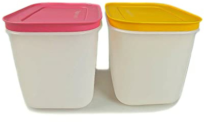TUPPERWARE Gefrier-Behälter Eis-Kristall Eiskristall 1,1 L pink-weiß+orange-weiß 11379