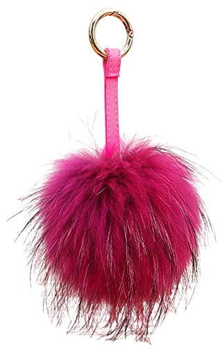 feifanshop Damen Pom Pom Bommel Anhänger Taschenanhänger Schlüsselanhänger für Handtaschen, Rückspiegel im Auto (Pink)