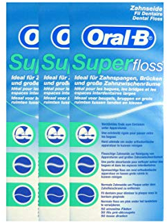 3x Superfloss Zahnseide 50 Fäden
