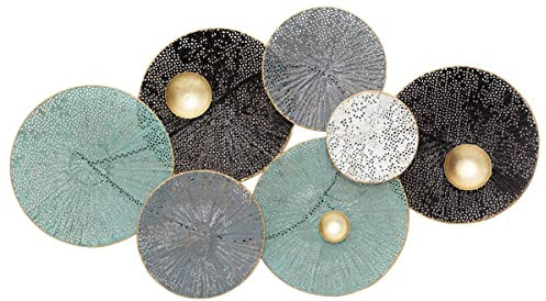 Atmosphera - Wanddekoration Seerose aus Metall 90 × 50 cm - Mehrfarbig