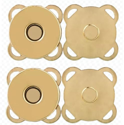 Magnetic Button Clasp Snaps for Bags, Purses, Jackets, Covers,Sewing, Craft, Clothing-20sets (14mm, Golden)