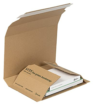 Blake VITA - Recyclable Book Postal Wrap 217 x 155 x 52 mm - Pack of 25 - Peel and Seal - 375GSM - FSC Certified - Quality Corrugated Cardboard Mailers for Books - Book Packaging/Shipping (BWM02)