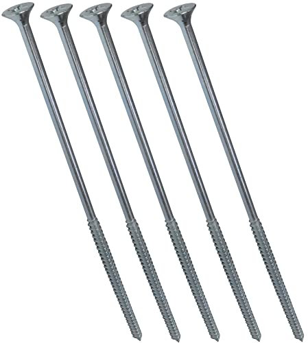 AERZETIX - C44856 - Lot de 5 - Vis à bois - Ø6x200mm - en acier zingué métal - tête fraisée - à empreinte cruciforme pozidriv - couleur argent