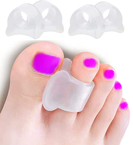 4 Pcs Gel Toe Separators, Zehenspreizer, zum Glätten überlappender Zehen, Big Toe Separators, Silicone Toe Separator für Uberlappende Zehen, Hammerzehen, Schmerzlinderung bei Bei Fehlbildung