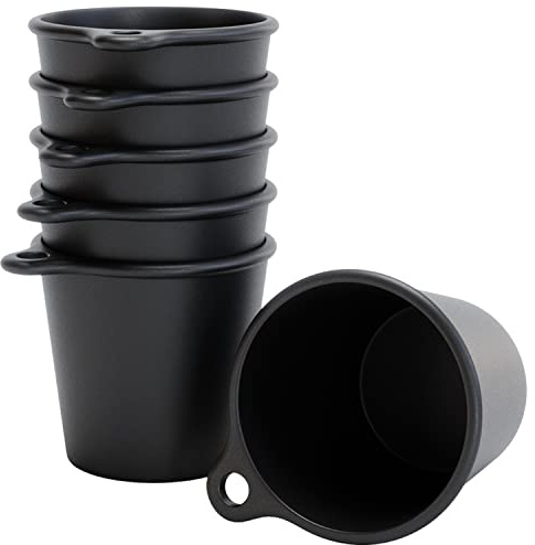 SoPro 6x Schnapsbecher Plastik 4 cl wiederverwendbar zum Umhängen | Shotgläser 40 Milliliter schwarz - Mehrweg Schnapsglas, Shot Becher 4cl, Schnapsgläser für Junggesellenabschied, JGA