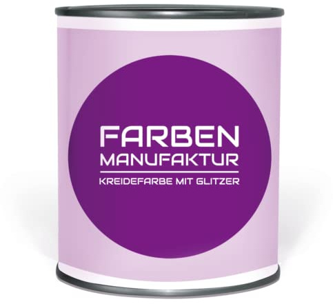 Farben Manufaktur Kreidefarbe Glitzerfarbe Shabby Chic Holz Vintage Möbelfarbe RAL 0,1/0,75L, Farbe: ca. RAL 7045 Telegrau 1, Größe: 0,75L