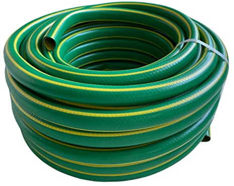 Tubo innaffio per irrigazione 4 strati antialga Verde Flessibile Retinato da Giardino (Diametro 3/4 - 15 Metri)