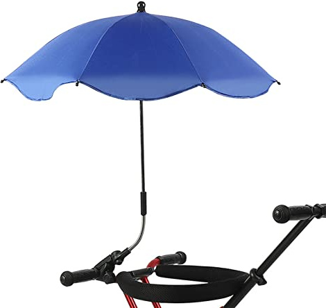 Sombrilla Para silla Con Almeja Universal, Giratoria 360, Acero Inoxidable 8 Huesos UPF 50, Abrazadera Portátil, Azul Marino