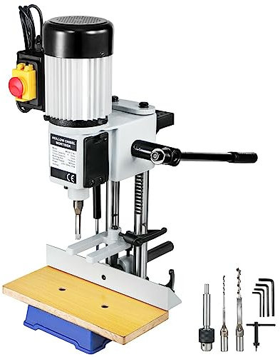 EYESLA Benchtop Mortiser Machine Mortising Tenon Machine Square/Round Hole for Woodworking Drilling Wood Metal Milling Slotting (Color : 370W 1400RPM-A)