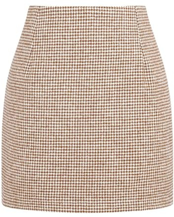 Mini jupe à carreaux pour femmes, taille haute, coupe trapèze, moulante, crayon, jupes d'automne, Taille XL