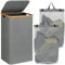 POWZOO 110L Cesto de Ropa Sucia con Tapa,Cesto Ropa Sucia,Cestos Para la Colada Plegables,Clasificador de Ropa con 2 Bolsa Lavable Extraíble.Cubo Ropa Sucia Para Cuarto de BañO y Dormitorio.(Gris)