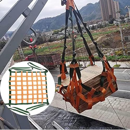 SSDDLZEQ Lastenhebenetze, Paletten-Frachtnetze, Hebenetze for schwere Lasten, Schlingen-Hängenetze, Schlingen-Hebenetze (Size : 4 X 4M/Mesh 20cm/Load 3.5t)