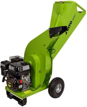 Vito – Trituradora de plantas térmica 7 CV corte ramas Ø 70 mm 2 cuchillas motor 4T 208 Cm3 ruedas infladas desplazamiento con asas de desplazamiento