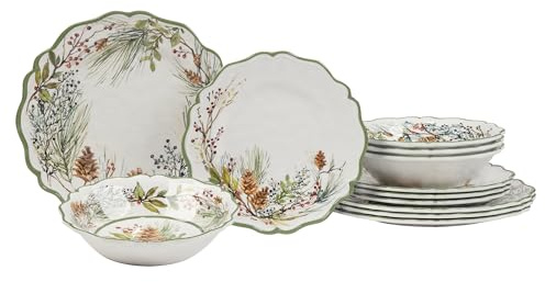 Certified International Winter Forest 12 Pc Dinnerware Set, Service for 4