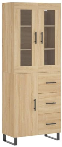 vidaXL Highboard Sonoma Oak 69.5x34x180 cm Engineered Wood