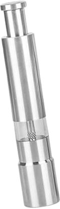 BESTOYARD Manual Salt and Pepper Grinder Stainless Steel Refillable Small Pepper Mill with Thumb Button for One-Hand Operation Kitchen Spices Grinder Mill