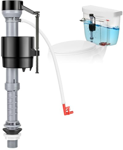 Houpeoro Universal Toilet Flusher Replacement Kit, Toilet Fill Valve Replacement Kit, Toilet Parts Inside Tank Kit, Adjustable, Quiet and Easy to Install (1-Pack)