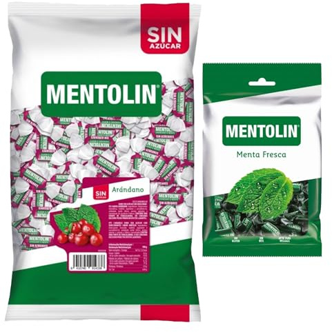 Mentolín caramelos garganta arándano s/a bolsa 1kg y de regalo menta fresca bolsa 200g