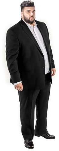 GATMSTZ Herren Big & Tall Suit Classic Fit 3-teiliges Set, Schwarz, 66 Tall