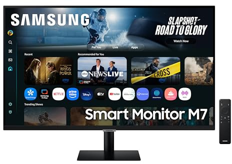 Samsung LS32FM702UUXXU 32 4K Ultra HD HDR10 Smart Monitor with Speakers - 3840x2160, USB-C, HDMI, WiFi, Bluetooth, Smart Hub for TV streaming, Catch Up Apps and Gaming Hub